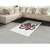Ambesonne Octopus Area Rug, Octopus Illustration with Pattern and Colors Style Artwork Print, Flat Woven Accent Rug for Living Room Bedroom Dining Room, 4' X 5.7', Purple Mustard