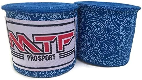 MTF Muay Thai 180" Boxing HANDWRAPS K1 Kickboxing MMA Boxing Fitness Gears , Blue Style