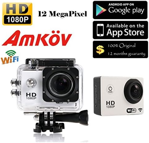 Willss SJ5000 Wifi Version Digtal Sport Video Camera 1080P 170 Degree Wideview 1.5 inch LCD Screen Car DVR with Anti-Shake Funcation (White, SJ5000 Wifi Version)