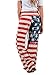 Famulily Women's American Flag Drawstring High Waist Wide Leg Pants,Medium Multicoloured