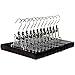 Clutter Mate - Set of 12 - Wood Pant Hangers with Locking Bar, Premium Dark Walnut Finish for Pants and Slacks