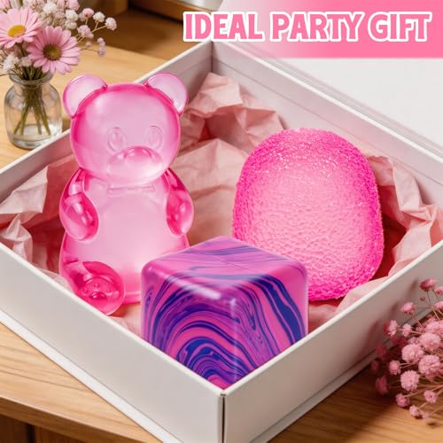 3Pcs Taba Squishies Fidget Toys, Stress Balls for Kids and Adults, Squishies Stress Cube, Sensory Toys for Kids with Autism, Fidgets for Classroom Prize, Birthday Gifts Party Favors(Random Color)