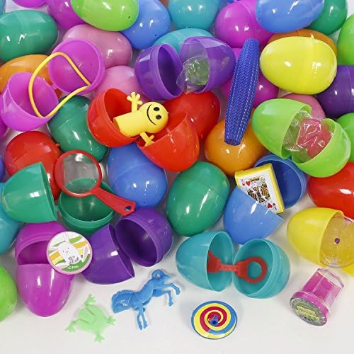 48 Toy Filled Easter Eggs - Assorted Toys &amp; Bright Egg Color