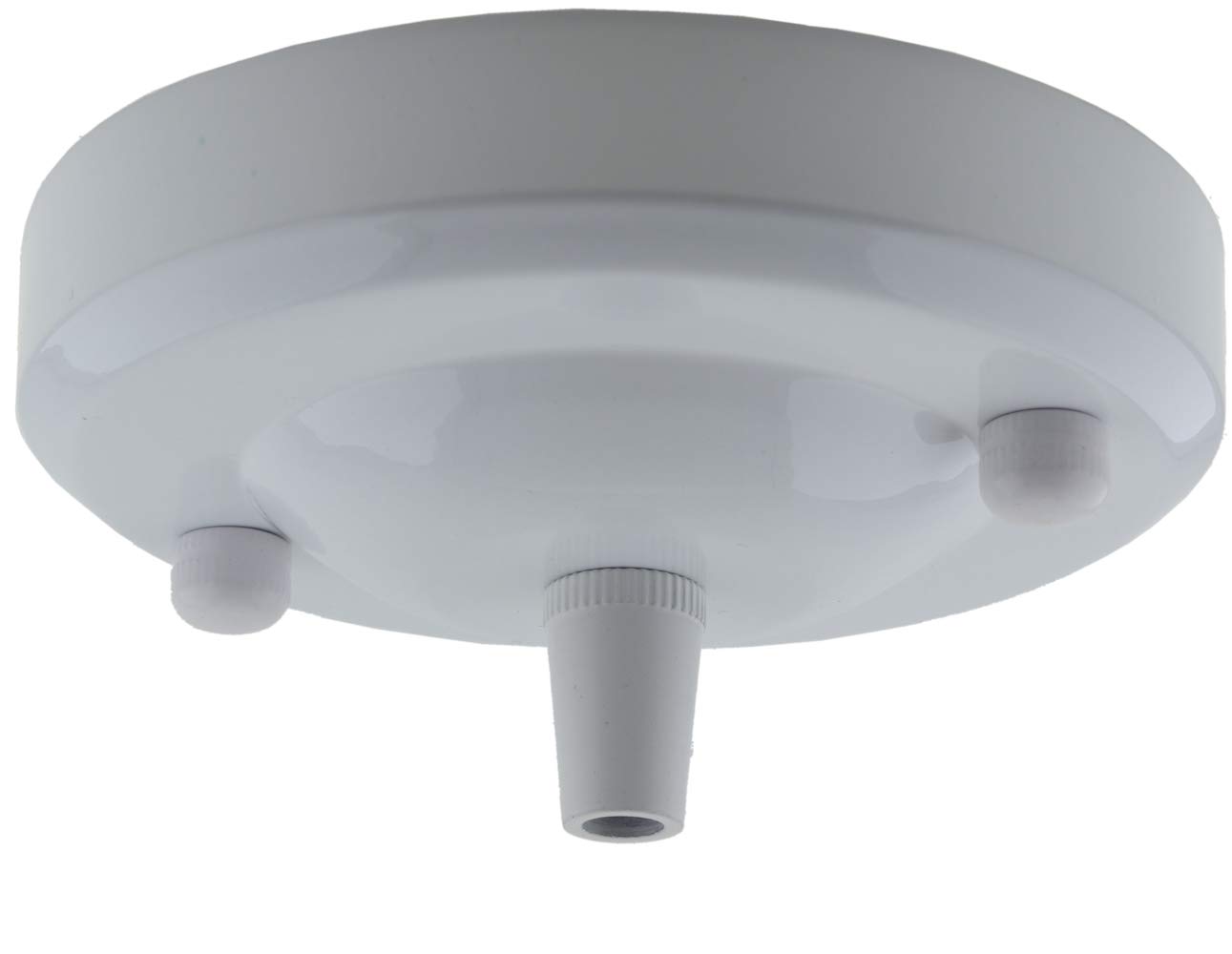 3 Pack Vintage Period Styled Complete Metal Ceiling Rose with Metal Cord Grip (Fully Earthed) in Gloss White Finish