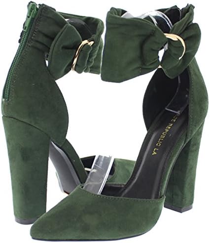 Shoe Republic Thick Ankle Cuff D'Orsay Pump with Chunky Heel Keavy