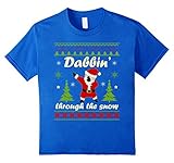 Dabbin Through the Snow Santa Ugly Christmas Sweater T-shirt