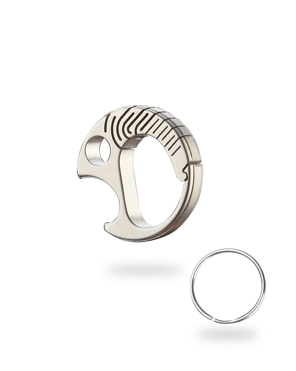 TIKIDESIGN TKKC1 Mini EDC Titanium Keyring, Quick Release Mini Titanium Carabiner Keychain Ring, Micro Carabiner Key Holder for Men