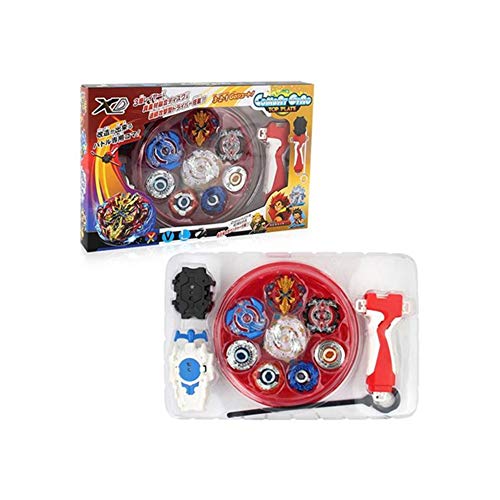 Battling Tops Battle Blades Toys Battle Burst Tops Bey Battling Gyro , 4X High Performance Tops Metal Fusion Attack Set with Launcher and Starter Grip , Stadium Arena (Random Color)