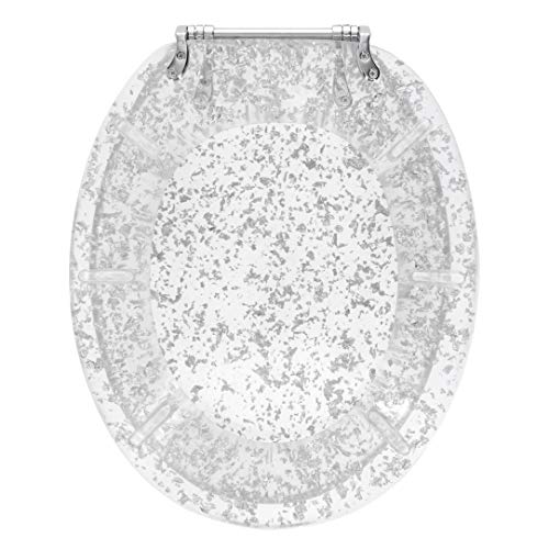 Ginsey Home Solutions Elongated Resin Toilet Seat, Silver Foil Pricepulse