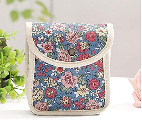 1PC Sanitary Pads Bags Wet Bag Reusable Bag for Mama Cloth Pads Menstrual Napkin Also Can Be Coin Makeup Bag Makeup Tool,Blue