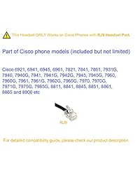 Cisco   Auriculares compatibles con micrófono para Cisco Landline Telephone 8811, 8845, 8945, 7841, 7945, 7941, 7925, 7962, etc.