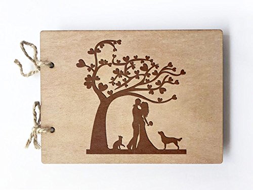 Click Here to See More Images Wedding Guest book (wood) - notebook - Couple