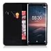 32nd Classic Series - Real Leather Book Wallet Case Cover for Nokia 8 Sirocco (2018), Real Leather Design with Card Slot, Magnetic Closure and Built in Stand - Black