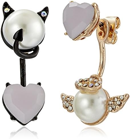 Betsey Johnson Angel & Satan Mismatch Entrance/Again Earrings