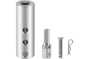 KPALAG Upgraded Stainless Steel Trailer Jack Electric Drill Adapter with a 1/2 in Socket Adapter Bit Compatible with 1 Inch Jack Drive Shaft