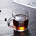 Espresso Shot Glass 70ML/2.3OZ Triple Pitcher Barista Double Spouts With Pouring Handle (1 Pack)
