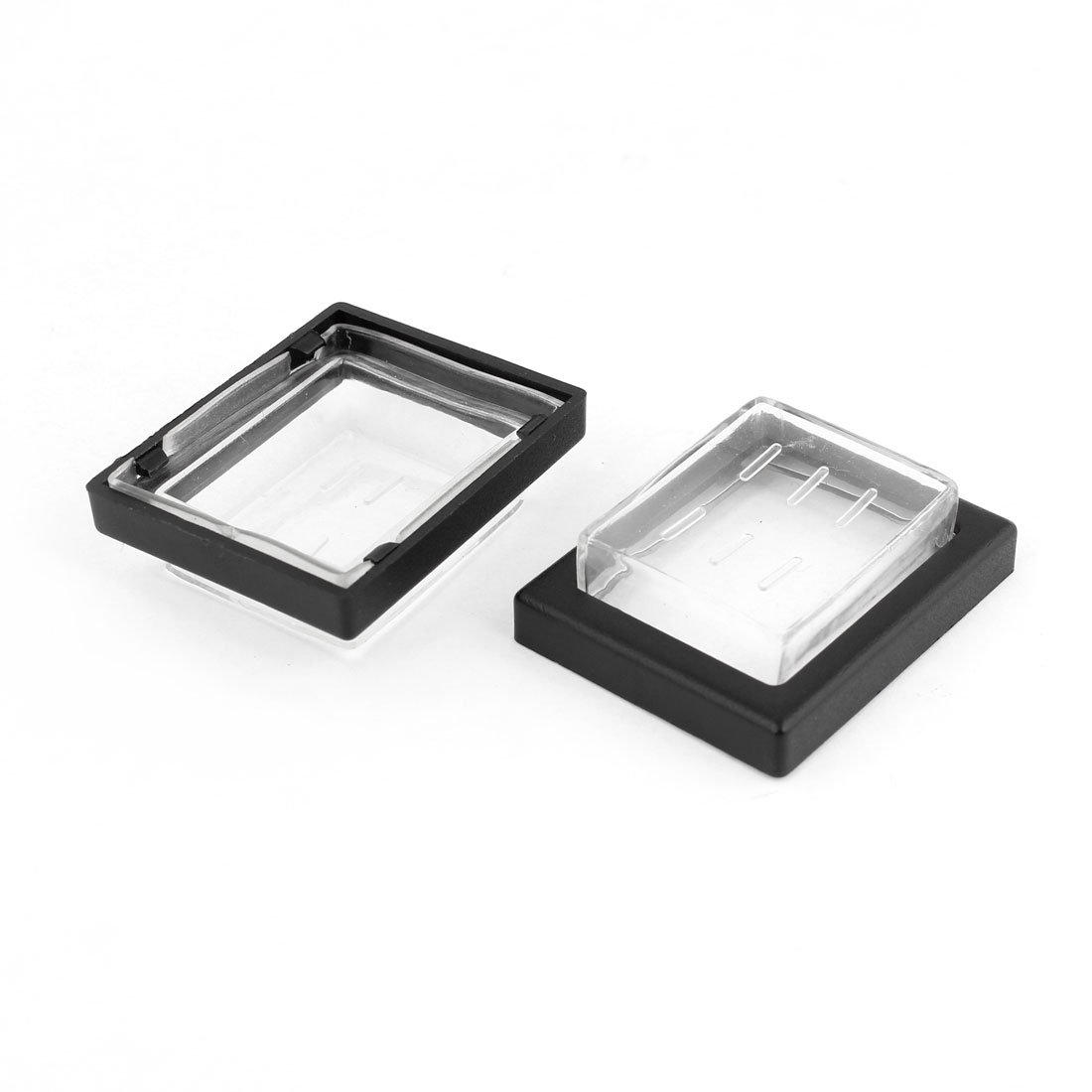 Photo 1 of uxcell 2 Pcs Black Clear Rectangle Plastic Waterproof Switch Covers Guards