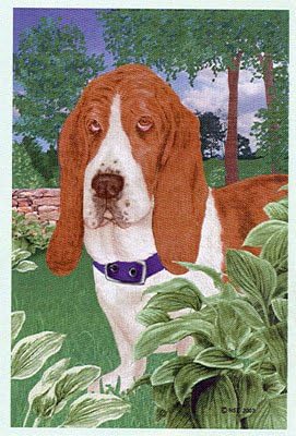Bassett Hound 25"x38" House Flag