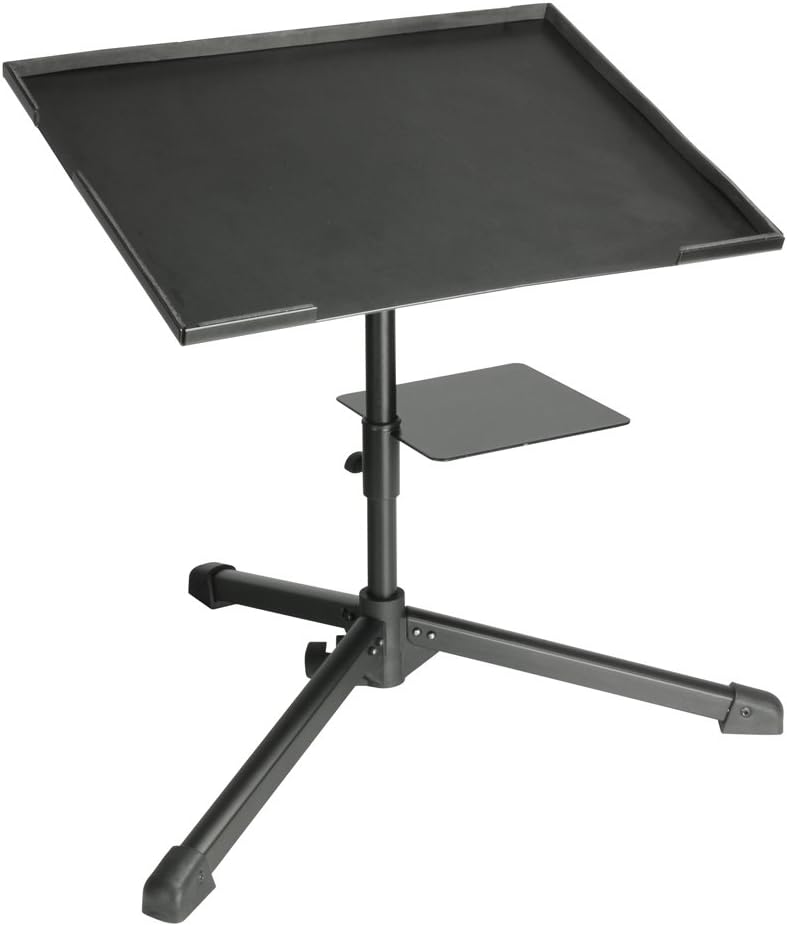 Adam HallStands SLT004 DJ Laptop Stand with Shelf for Interface Black