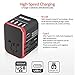 ANWAII Travel Adapter, All-in-one International Power Plug Adapter Wall Charger 5.6A 5 USB 3.0A Type-C Ports for USA EU UK AUS Cell Phone Laptop (Black)