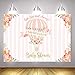 Mehofoto Up Up And Away Baby Shower Backdrop Hot Air Balloon Photography Background 7x5ft Vinyl Pink Hot Air Balloon Baby Shower Party Banner Backdrops