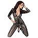 FASHION QUEEN One-Piece Scaly Jumpsuit Punk Metallic 3D Hollow Up Catsuit Plus Size