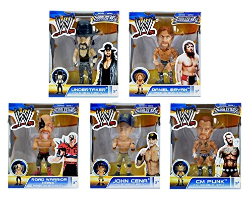 WWE 3.5" Bobble Head Figures - Daniel Bryan, C M Punk, Undertaker, Road Warrior Hawk & John Cena - SET of 5 - Thumbnail 5