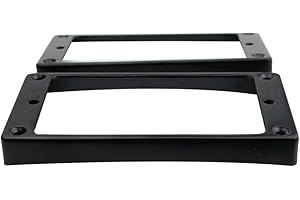 Guyker Curved Bottom Metal Humbucker Pickup Mounting Ring Set - Bridge and Neck Pickups Cover Frame Replacement Compatible with Les Paul LP Style Electric Guitar or Precision Bass(2PCS, Black)