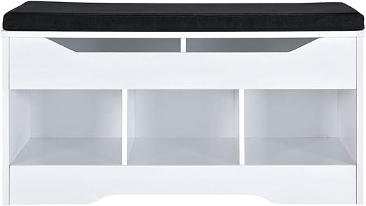 Amazon.com: Amazon Basics - Banco de zapatos clásico con compartimento