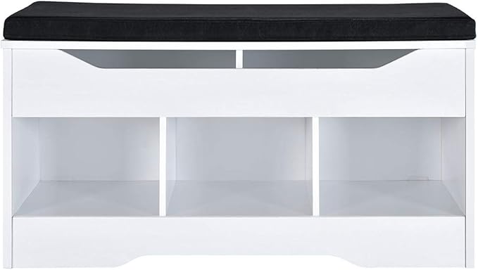 Amazon.com: Amazon Basics - Banco de zapatos clásico con compartimento