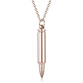 Bullet Memorial Keepsake Pendant Stainless Steel Cremation Ashes Urn Necklace Capsule Funeral Casket Urn Pendant Keepsakes for Men Women