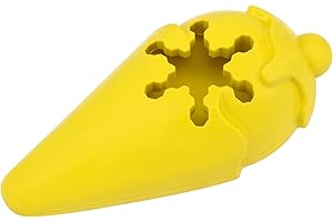 PetSafe Frosty Cone Dog Toys – Fill and Freeze Treat Holding Chew Toy – BPA Free Rubber – French Vanilla Scented – Interactive Pet Puzzle for Boredom or Separation Anxiety Yellow Small