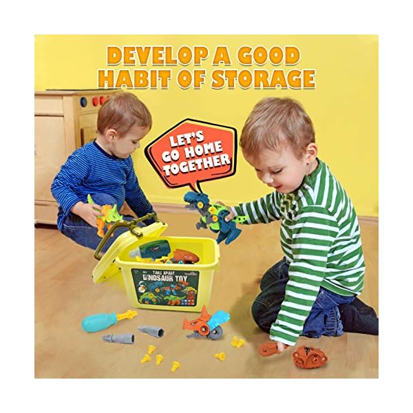 Dreamon Take Apart Dinosaur Toys for Kids with Storage Box Electric Drill, DIY Construction Build Set Educational STEM…