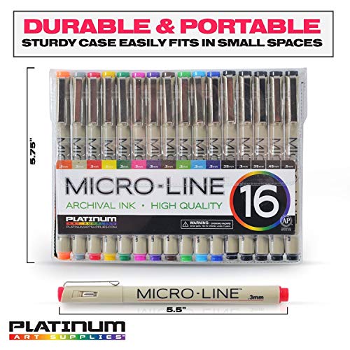 MicroLine Ultra Fine Point Ink Pens (SET OF 16) Archival Ink