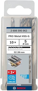 Bosch 10x PRO Metal HSS-G Twist Drill Bit Ø5.00 mm Standard Length view 2