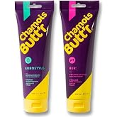 Chamois Butt&rsquo;r Eurostyle + Her' Anti-Chafe Cream Duo for Cycling, Running &amp; Active Lifestyles &ndash; Prevents &amp; Soothes Chafing, Non-Greasy Skin Lubricant, Easy Rinse Formula, 2 Pack (8 oz Tubes)