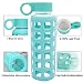 Sportsun Glass Water Bottle with Silicone Protection Sturdy and Lightweight for Hiking Camping Backpackers, 100% Leak Proof, Turquoise Color