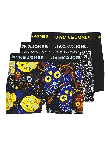 CALEÇONS JACSUGAR CRÂNE - Lot DE 3 Homme Boxer Noir S 95% Coton, 5% Élasthanne