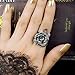 Blowin Newest Womens Ladies Gothic Vintage Stainless Steel Big Rose Flower Band Ring (9)
