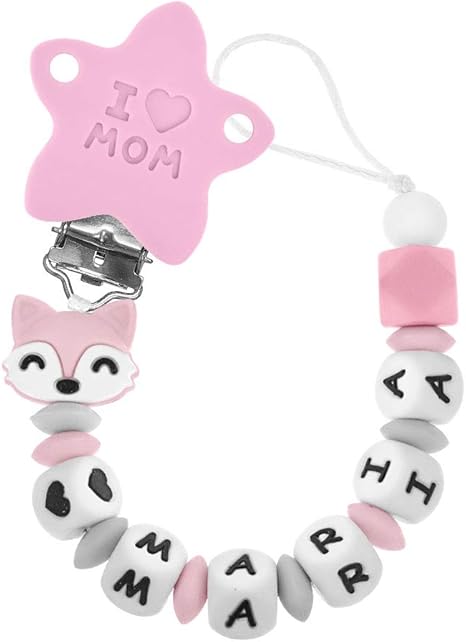 teething dummy clips personalised
