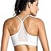 CRZ YOGA Women's Light Support Mesh Yoga Bras with Removable Cups Sports Bra White L