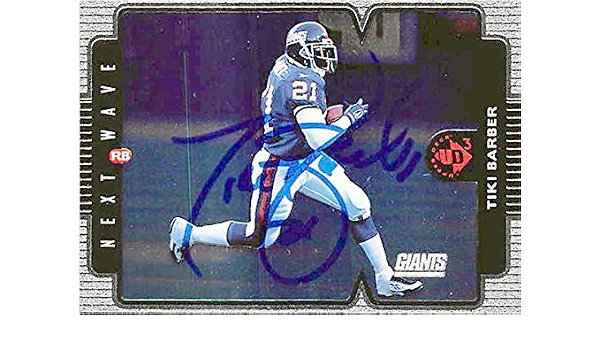 Tiki Barber autographed football card 