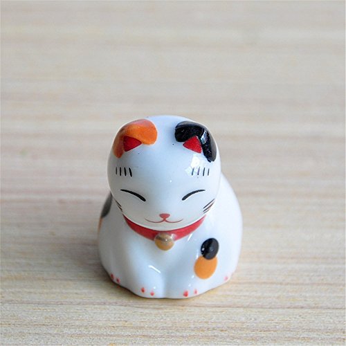 Lovely Cat Shape Chopsticks Holder Stand Ceramic Chopsticks Forks Holder Home Decoration Chopsticks Holder (Set of 5)