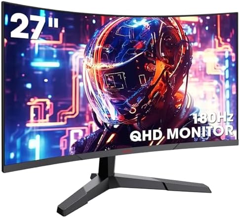 Monitor Gaming R1500 KOORUI 27-Inch Gaming Monitor, Fast VA Panel QHD, R1500, 180Hz, 1ms ...