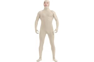 HSEMLIOE Adult Spandex Open Face Zentai Suit Stretchy Halloween Full Body Suit Costume Mens Cosplay Bodysuit