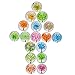 JIUZHU 17 Pieces Tree of Life Pattern Glass Refrigerator Magnets Fridge Magnets Sets for Home Office Map Photo Cabinets Whiteboards Decorative