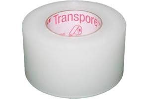 3M Healthcare Transpore Standard Hypoallergenic Porous Plastic Surgical Tape 1" x 10 yds, Clear, Water Resistant, Latex-