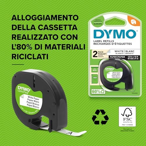 LetraTag LT-100T Etichettatrice | Macchina etichettatrice palmare | Tastiera ABC/Display LCD a 13 caratteri | Ideale per casa o ufficio