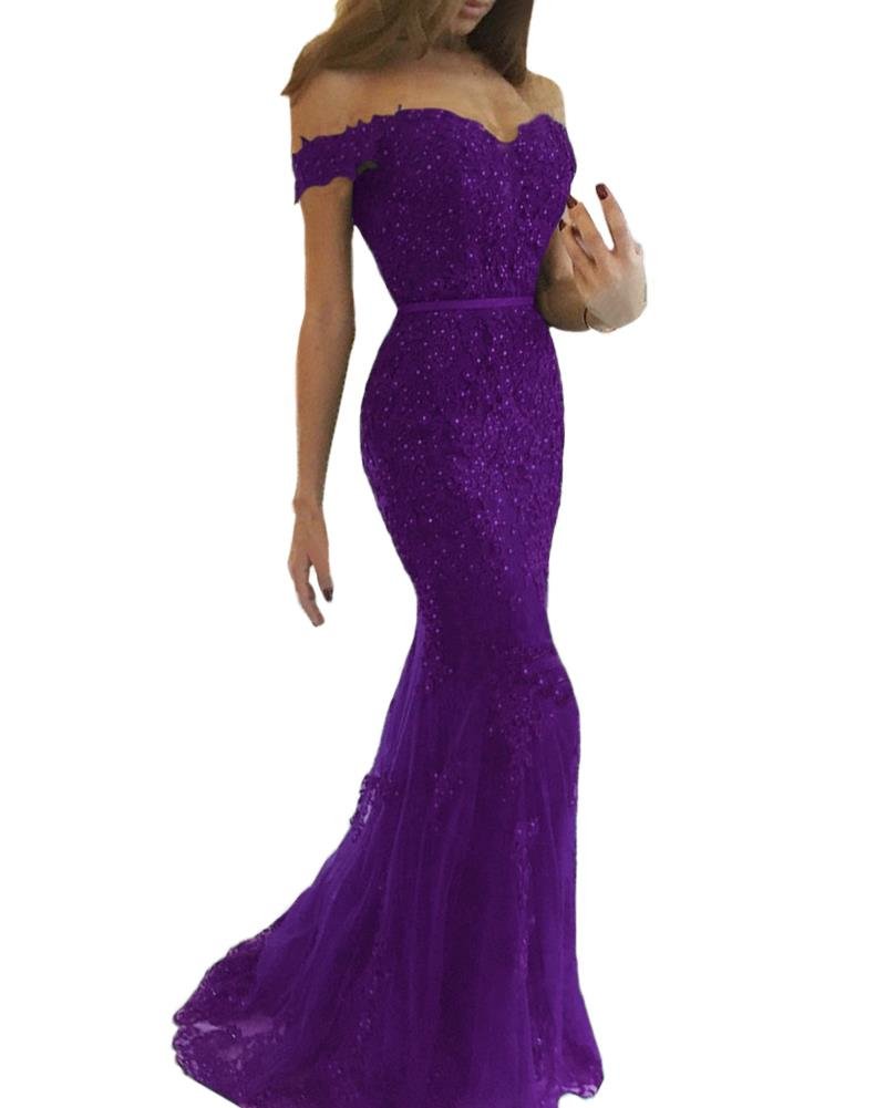 Yilis Sweetheart Beaded Tulle Mermaid Lace Prom Dress Party Evening