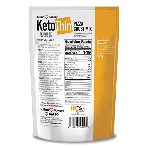 Julian Bakery Keto Thin Pizza Crust Mix GlutenFree GrainFree